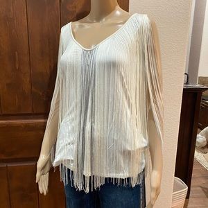 Boston Proper Long Fringe Tank Top